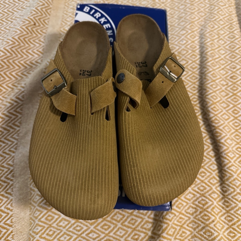 Birkenstock Corduroy Mustard Clogs